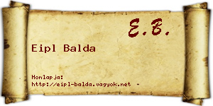 Eipl Balda névjegykártya